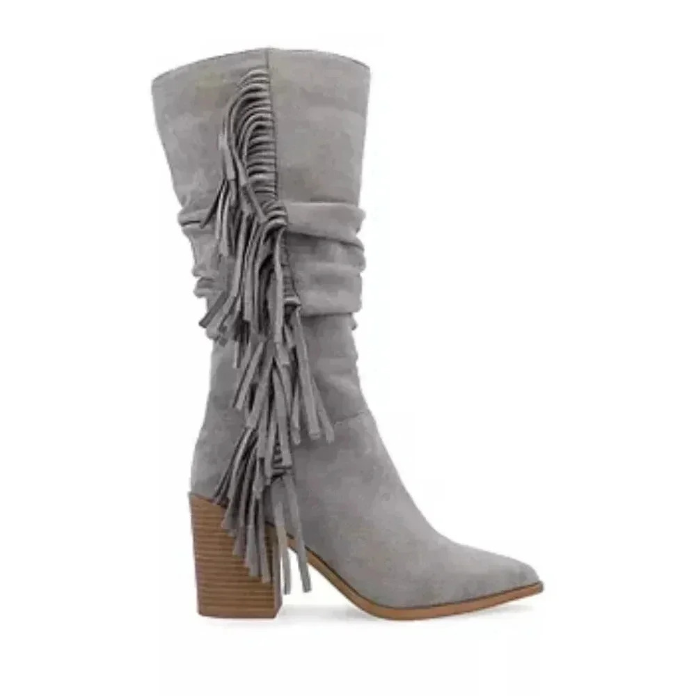 Hartly Women's Stacked Heel Dress Boots from the Journee Collection 7.5